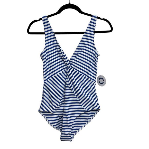 NWT Canopea Bianca One Piece UPF Swimsuit in Cobalt Stripe - Size US 6 - Picture 3 of 8